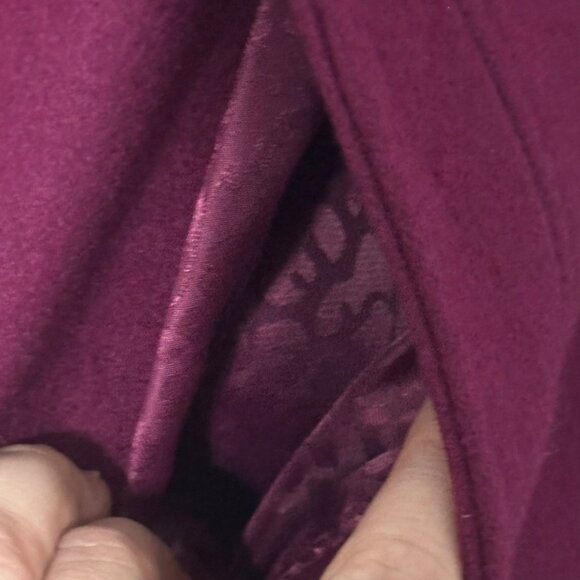 Guess Fuchsia Wool Pea Coat, Jacket, Button Detail, Fully Lined, Pink Purple - Picture 5 of 9